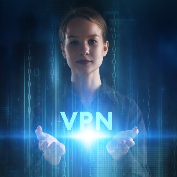 nordvpn expressvpn vpn services comparison girl holding vpn blue light 